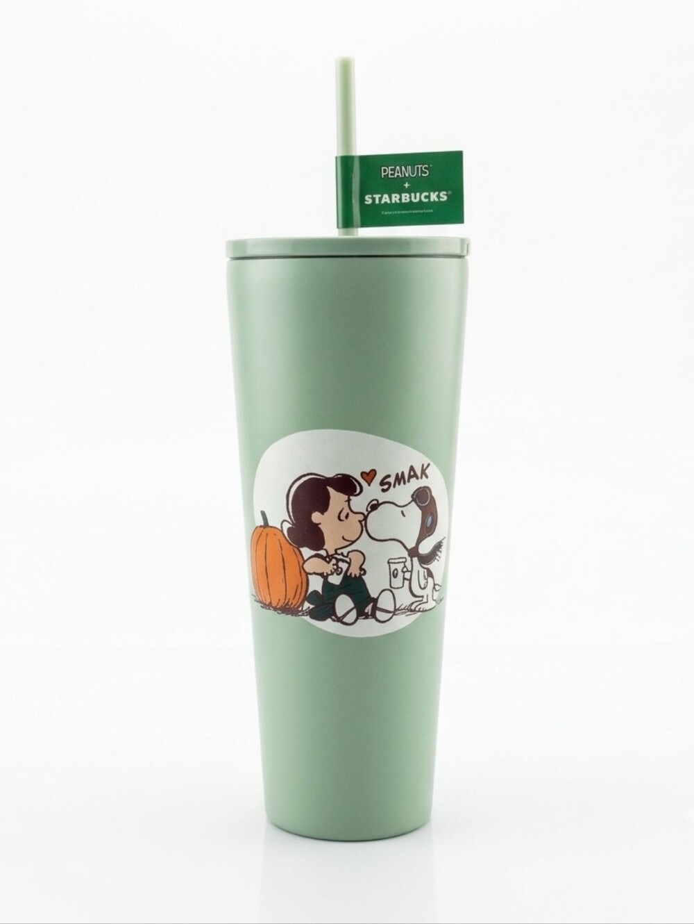 NWT Starbucks x Peanuts Green Stainless Steel 24oz Snoopy Lucy Cold Cup